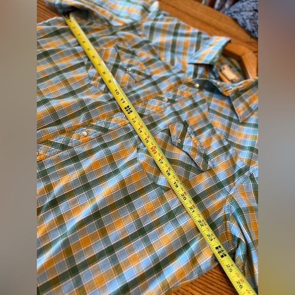 Wrangler Blue & Yellow Casual Snap Down Shirt Fits XXL - Picture 7 of 8